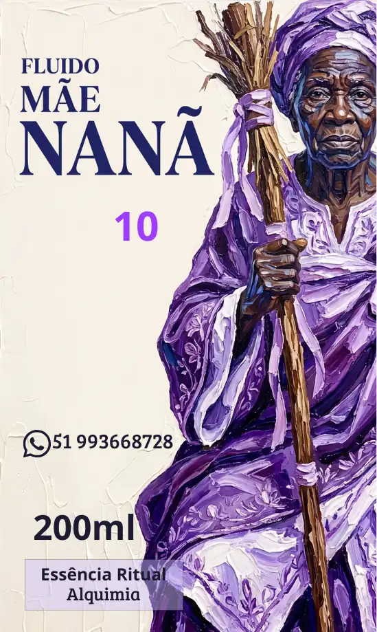 Rótulo do Fluido Mãe Nanã, 200ml — Essência Ritual