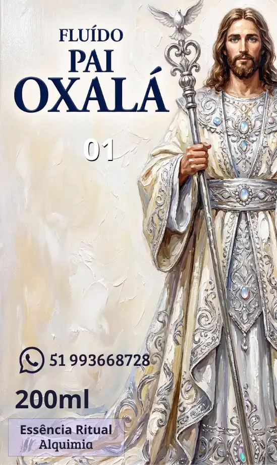 Rótulo do Fluido Pai Oxalá, 200ml — Essência Ritual